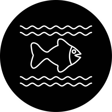 Balık Vektörü Kabartma Simgesi Tasarımı 