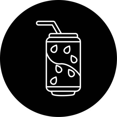 Soda Vektörü Şekil Simgesi Tasarımı