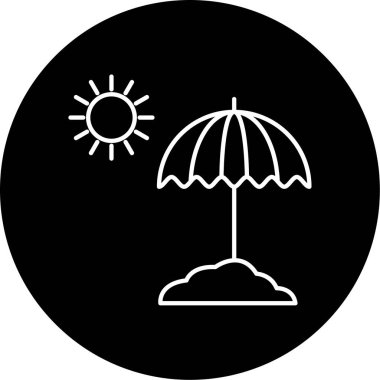 Güneş Şemsiyesi Vektör Sembol Tasarımı