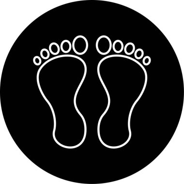 Yalınayak Vektör Kabartma Simgesi Tasarımı