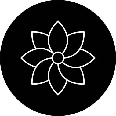 Çiçek Vektörü Şekil Simgesi Tasarımı