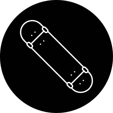 Kaykay Vektörü Kabartma Simgesi Tasarımı