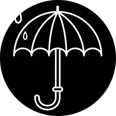 Şemsiye Vektörü Şekil Simgesi Tasarımı