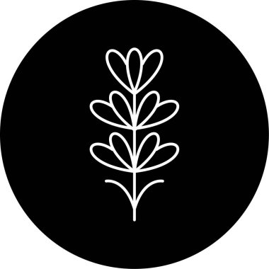 Lavanta Vektörü Kabartma Simgesi Tasarımı