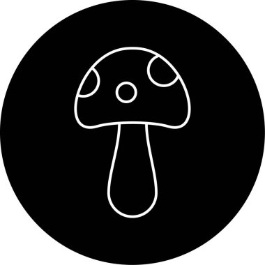 Mantar Vektörü Kabartma Simgesi Tasarımı