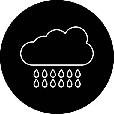 Yağmur vektör glif simge tasarımı