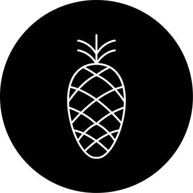 Çam Kozalağı Vektör Kabartma Simgesi Tasarımı