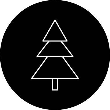 Çam Ağacı Vektörü Kabartma Simgesi Tasarımı