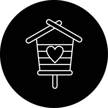 Kuş Evi Vektör Kabartma Simgesi Tasarımı