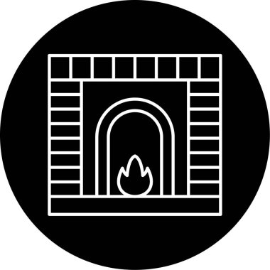 Moda tarzında izole edilmiş şömine simgesi