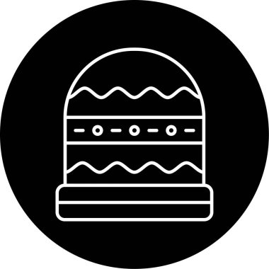 Kış Şapkası Vektör Sembol Tasarımı 