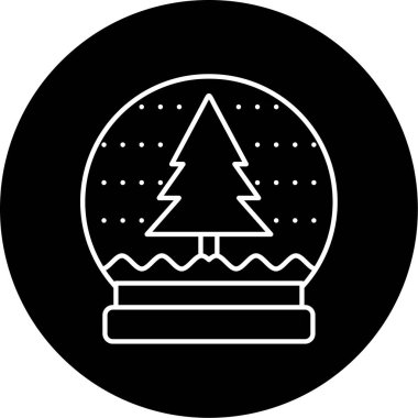 Kar Küresi Vektör Kabartma Simgesi Tasarımı 