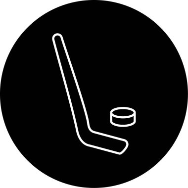 Buz Hokeyi Vektörü Kabartma Simgesi Tasarımı 