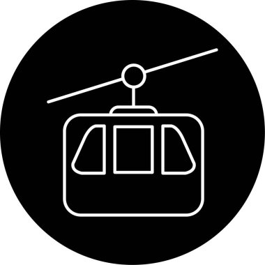 kablo araba ikonu vektör illüstrasyonu