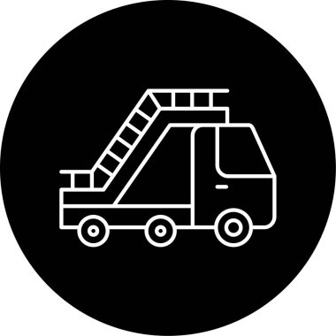 Merdiven Kamyonu ikonu vektör illüstrasyonu