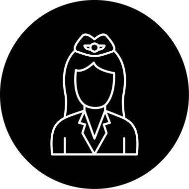  Uçuş görevlisi simge vektör çizim