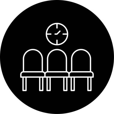 Bekleme Odası ikon vektör illüstrasyonu