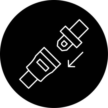 Emniyet Kemeri simgesi vektör illüstrasyonu