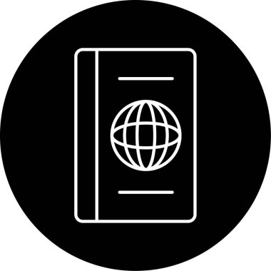 Pasaport ikonu vektör illüstrasyonu