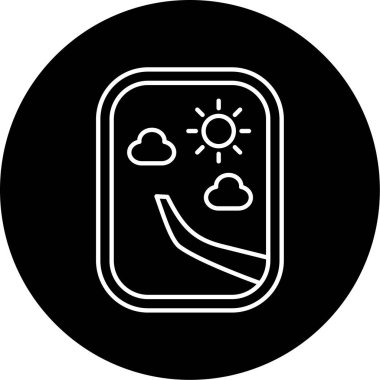 Uçak Pencere simgesi vektör illüstrasyonuName