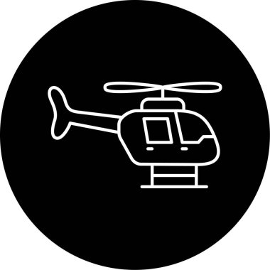 Bir helikopter simgesinin vektör illüstrasyonu