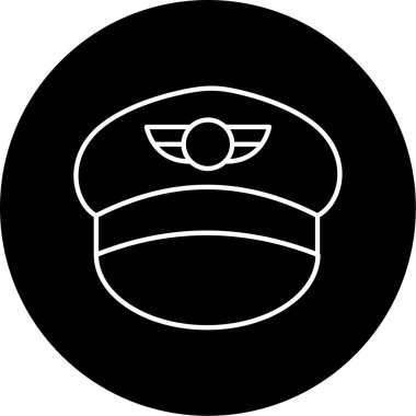 Pilot Şapka simgesi vektör illüstrasyonu