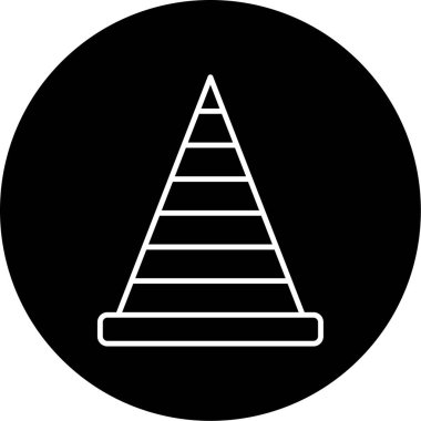 Trafik konisi simgesi vektör çizimi