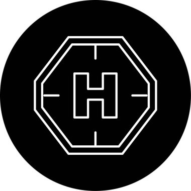 Helipad simgesi vektör illüstrasyonu