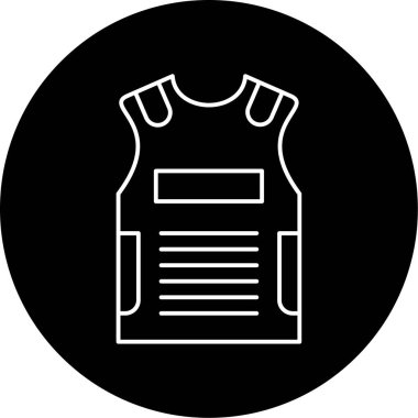 Kurşun geçirmez yelek ikon vektör çizimi