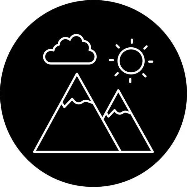 Icono Paisaje Vector Ilustración — Archivo Imágenes Vectoriales