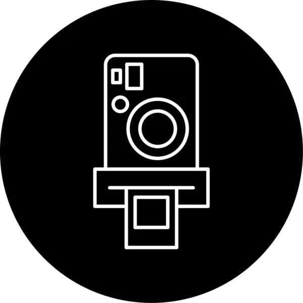 インスタントカメラアイコンベクトルイラスト — ストックベクタ