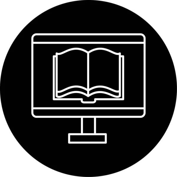 Icono Biblioteca Línea Vector Ilustración — Vector de stock