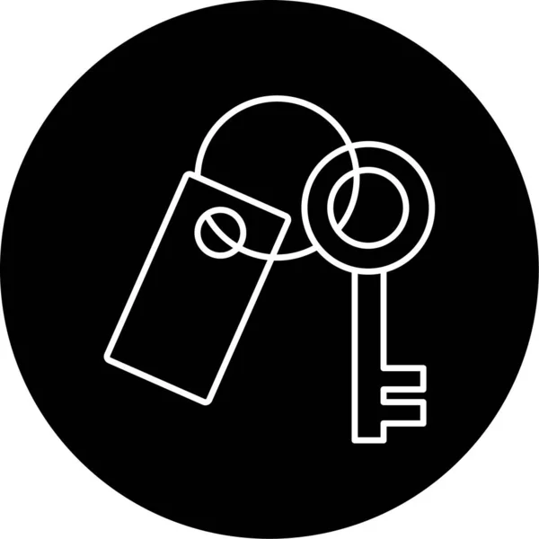 Room Key Icon Vector Illustration — Vetor de Stock