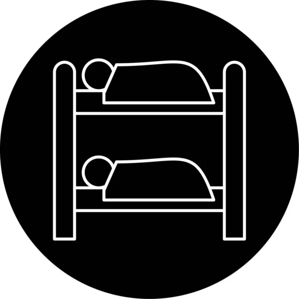 Vektorová Ilustrace Ikony Bunk Bed — Stockový vektor