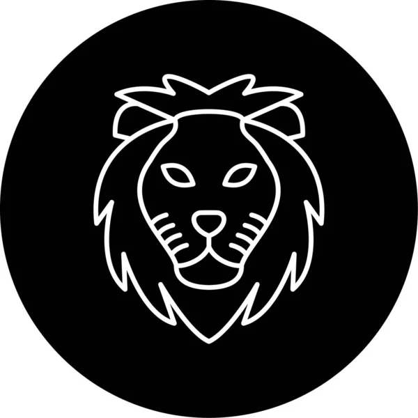 Lion Vector Glyph Icon Design — Vetor de Stock