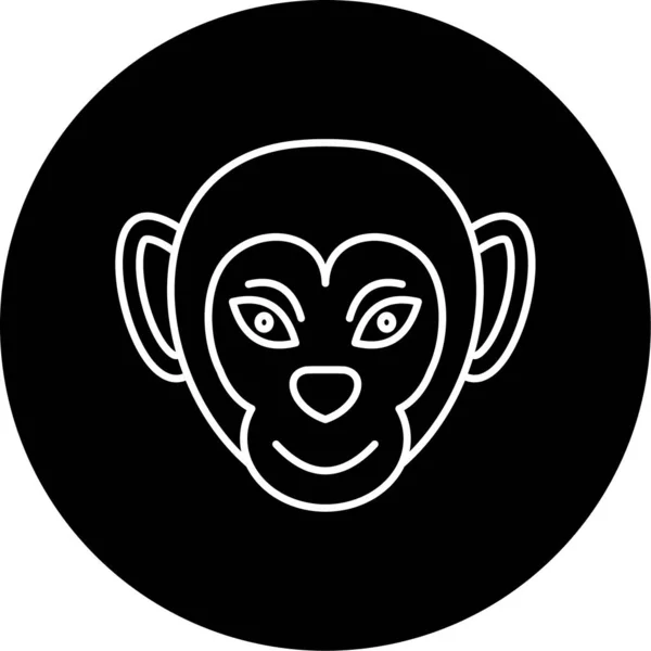 Monkey Vector Glyph Icon Design — Stock Vector