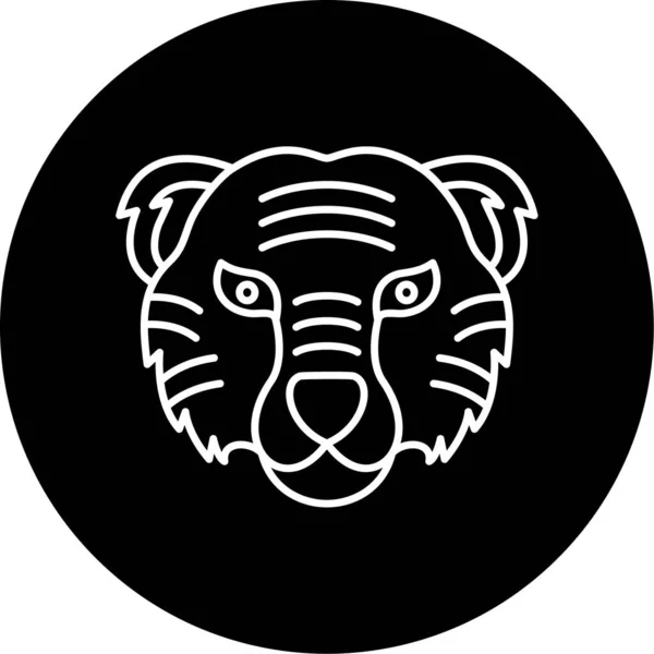 Tiger Vector Glyph Icon Design — Vetor de Stock