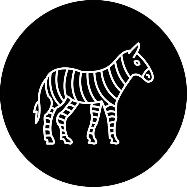 Zebra Vectorglyph Icoon Ontwerp — Stockvector