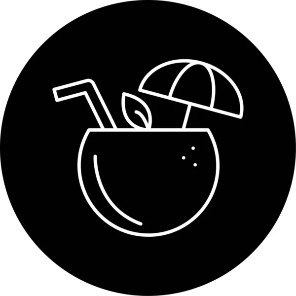 Coconut Ocktail Vector Glyph Icon Design — стоковый вектор