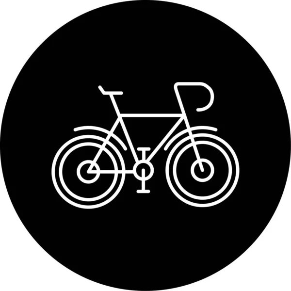 Bicycle Vector Glyph Icon Design — Stok Vektör