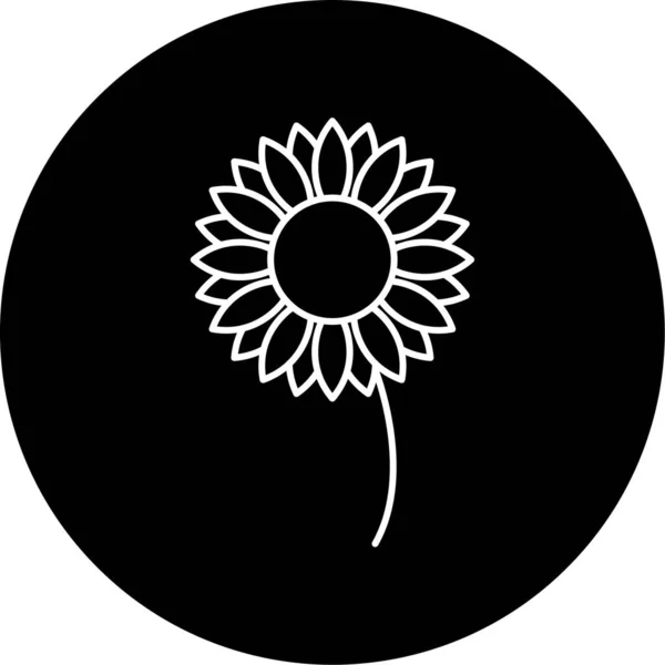 Fleur Vectoriel Glyphe Icône Design — Image vectorielle