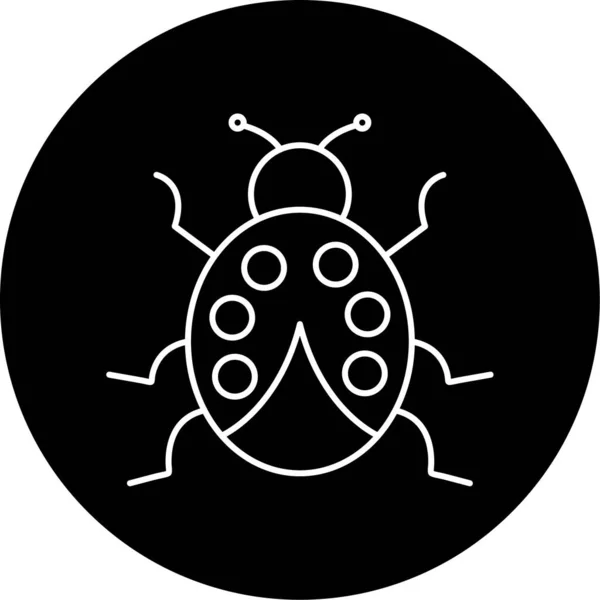 Ladybug Векторна Ікона Гліф Дизайн — стоковий вектор