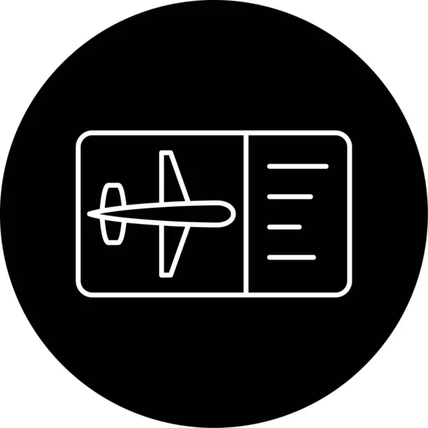 Uçak Biletleri Ikon Vektör Illüstrasyonu — Stok Vektör