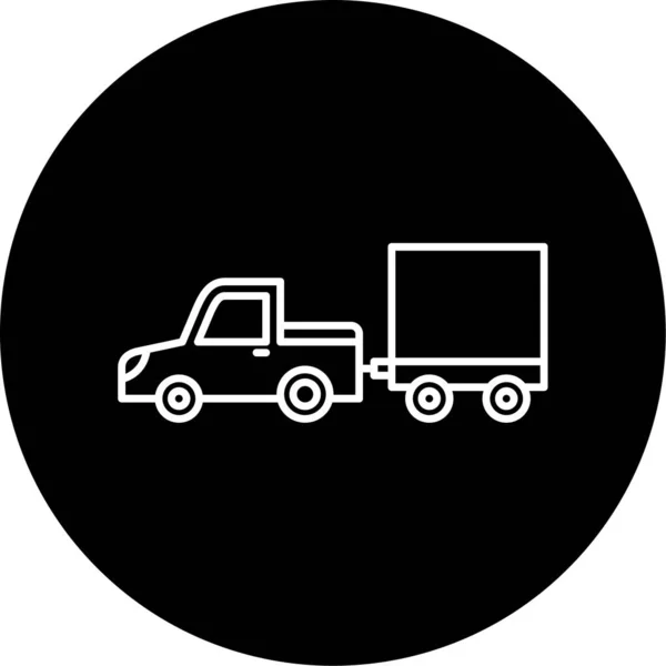 Baggage Truck Icon Vector Illustration — Vetor de Stock