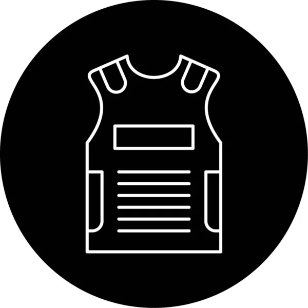 Bulletproof Vest Icon Vector Illustration — Vetor de Stock