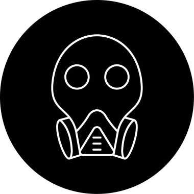 gaz maskesi ikon vektör illüstrasyonu