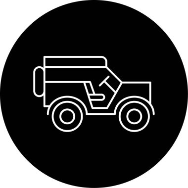  Ordu Araba ikonu vektör illüstrasyonu