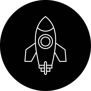 roket ikonu vektör illüstrasyonu