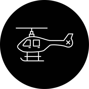 Bir helikopter simgesinin vektör illüstrasyonu