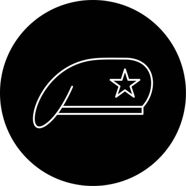 Askeri Şapka ikon vektör illüstrasyonu